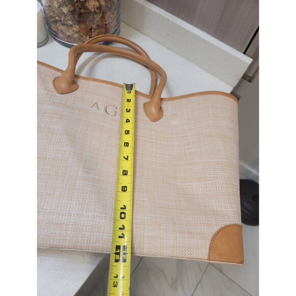 Mark And Graham montauk raffia tote Straw Summer Tan Purse Bag W/monogram - Picture 11 of 11
